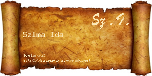 Szima Ida névjegykártya